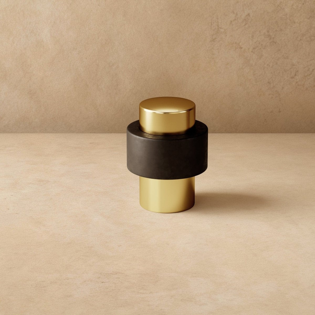 Residence Supply Finio door stop mounted on a door to prevent movement, made of durable material for home and garden use.