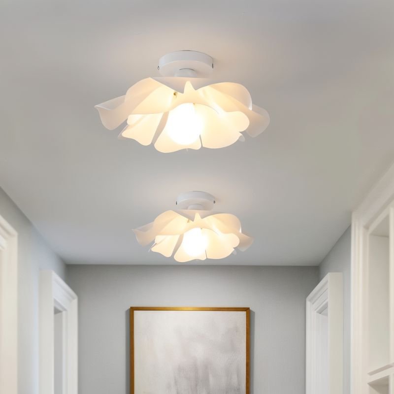 Fleur Ceiling Light by Residence Supply featuring a floral-inspired design with soft white glass shade and decorative metal accents.