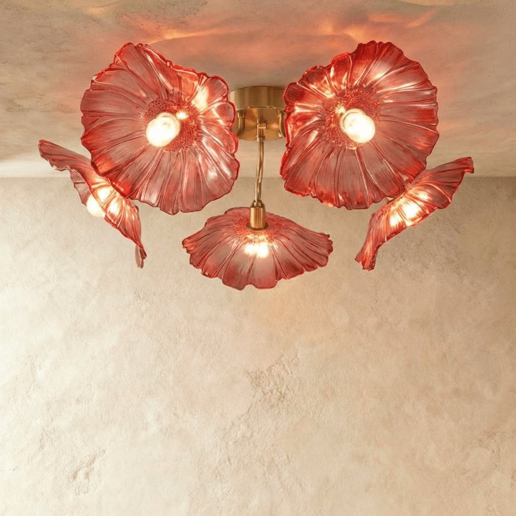 Elegant Floare Ceiling Light by Residence Supply with floral-inspired design and warm ambient lighting.