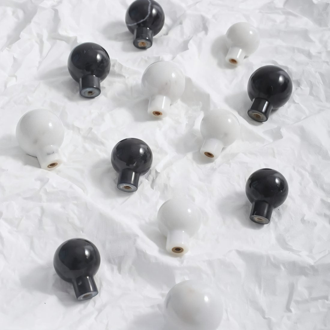 Residence Supply Fon marble cabinet knob with smooth, rounded design and marbled finish for home and garden hardware.