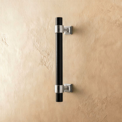 A clear image of a Frada acrylic knob and pull bar from Residence Supply, showcasing its sleek, transparent design for cabinet hardware.