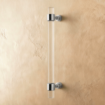 Clear acrylic Frada knob and pull bar by Residence Supply, perfect for modern cabinet hardware in home and garden.
