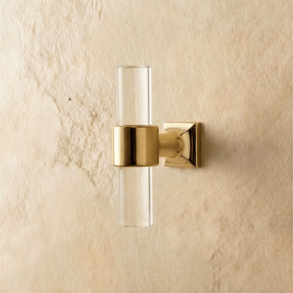 A clear image of a Frada acrylic knob and pull bar from Residence Supply, suitable for cabinet hardware in home and garden decor.