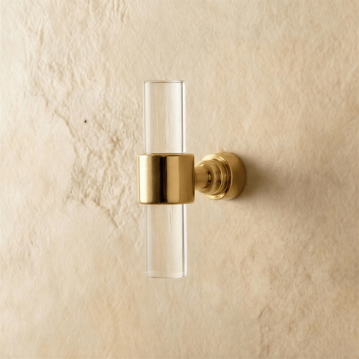 A clear image of a Frada acrylic knob and pull bar by Residence Supply, perfect for cabinet hardware in home and garden decor.