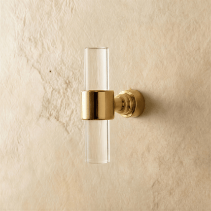 A clear image of a Frada acrylic knob and pull bar by Residence Supply, perfect for cabinet hardware in home and garden decor.