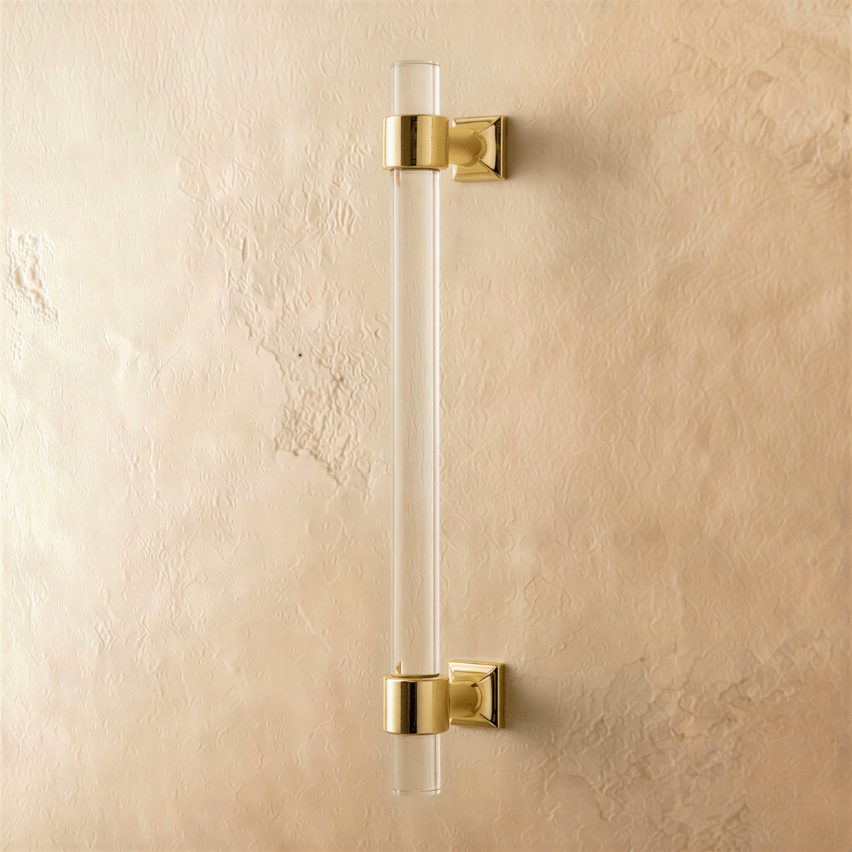A clear image of a Frada acrylic knob and pull bar by Residence Supply, showcasing modern cabinet hardware for home and garden use.