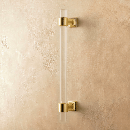 A clear image of a Frada acrylic knob and pull bar by Residence Supply, showcasing modern cabinet hardware for home and garden use.