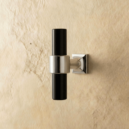 A clear image of a Frada acrylic knob and pull bar from Residence Supply for cabinet hardware in a home and garden setting.