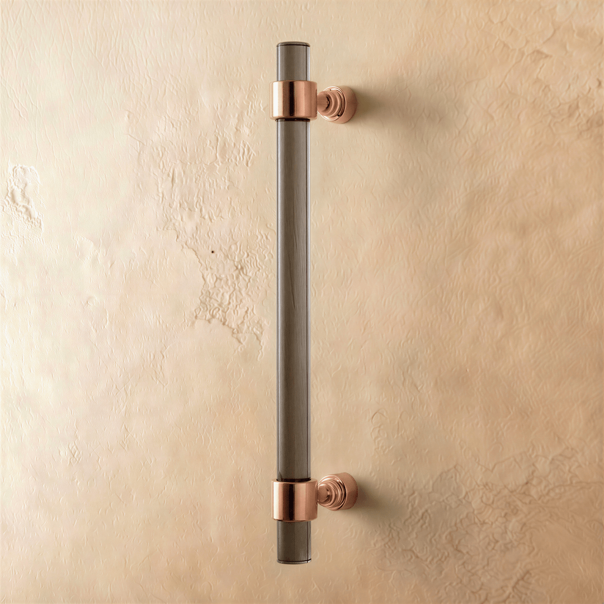 A clear image of a Frada acrylic knob and pull bar by Residence Supply for cabinet hardware in a home and garden setting.
