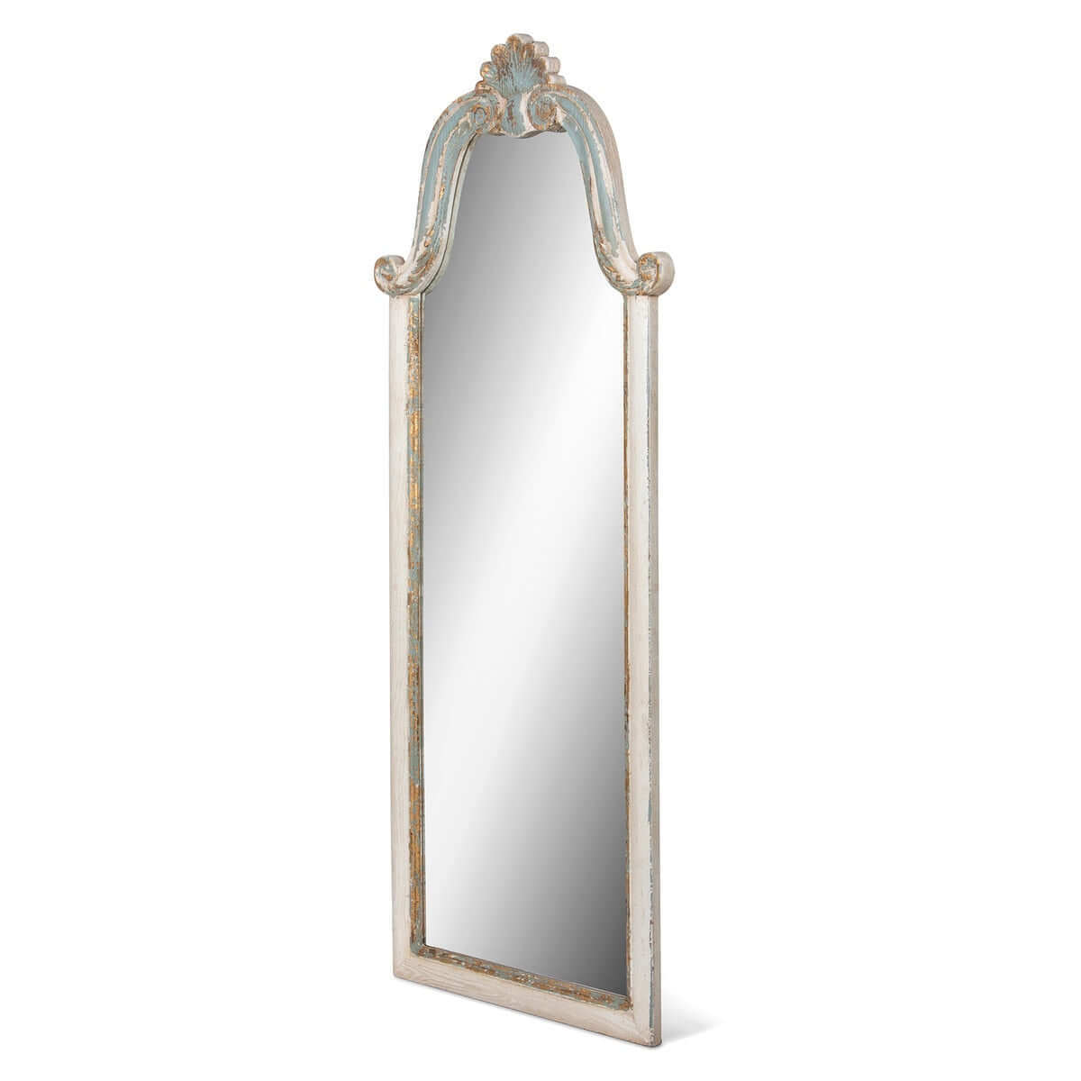 French Country Carved Wood Floor Mirror - Nuvé