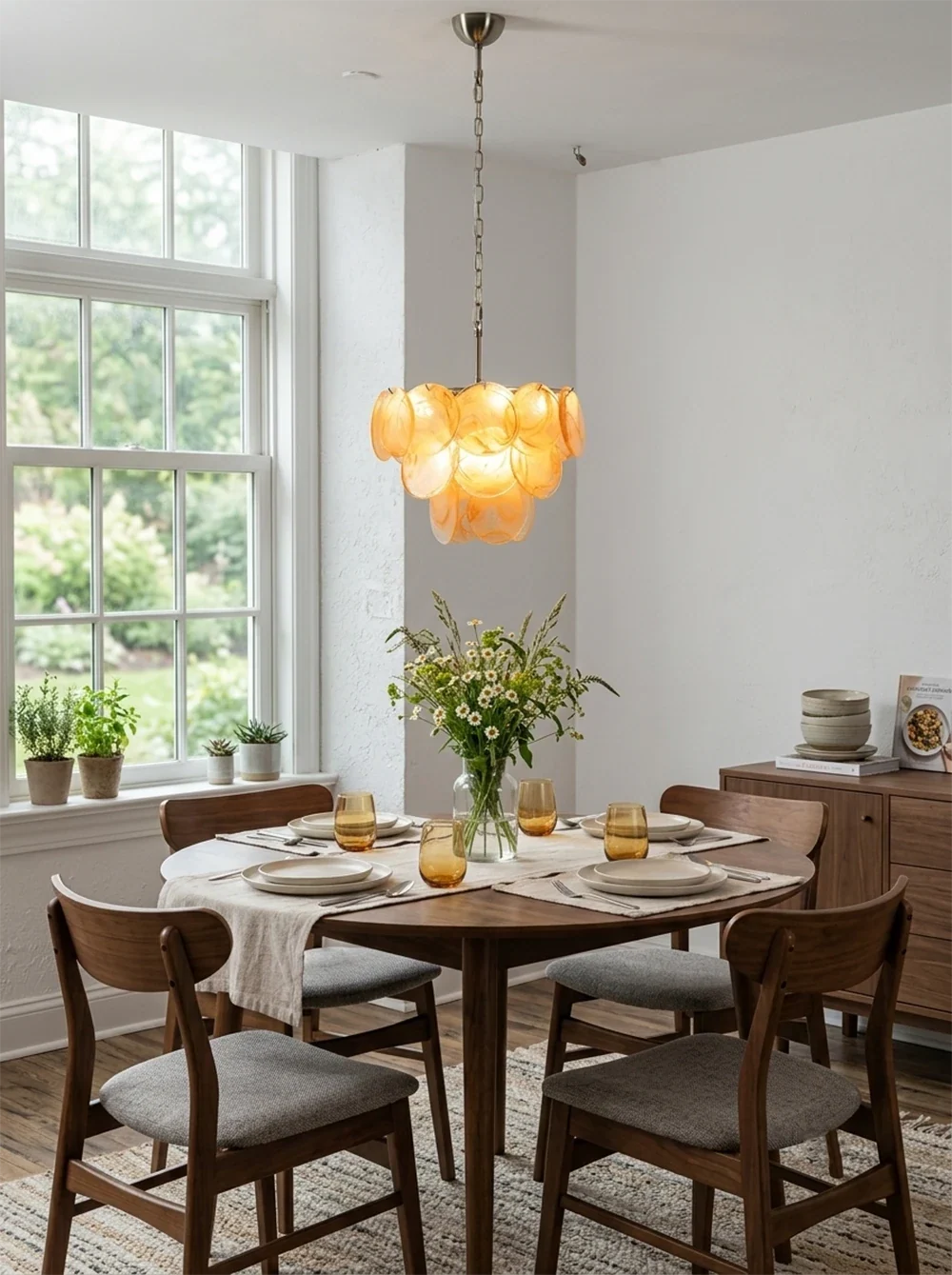 Retro Glass Disc Chandelier
