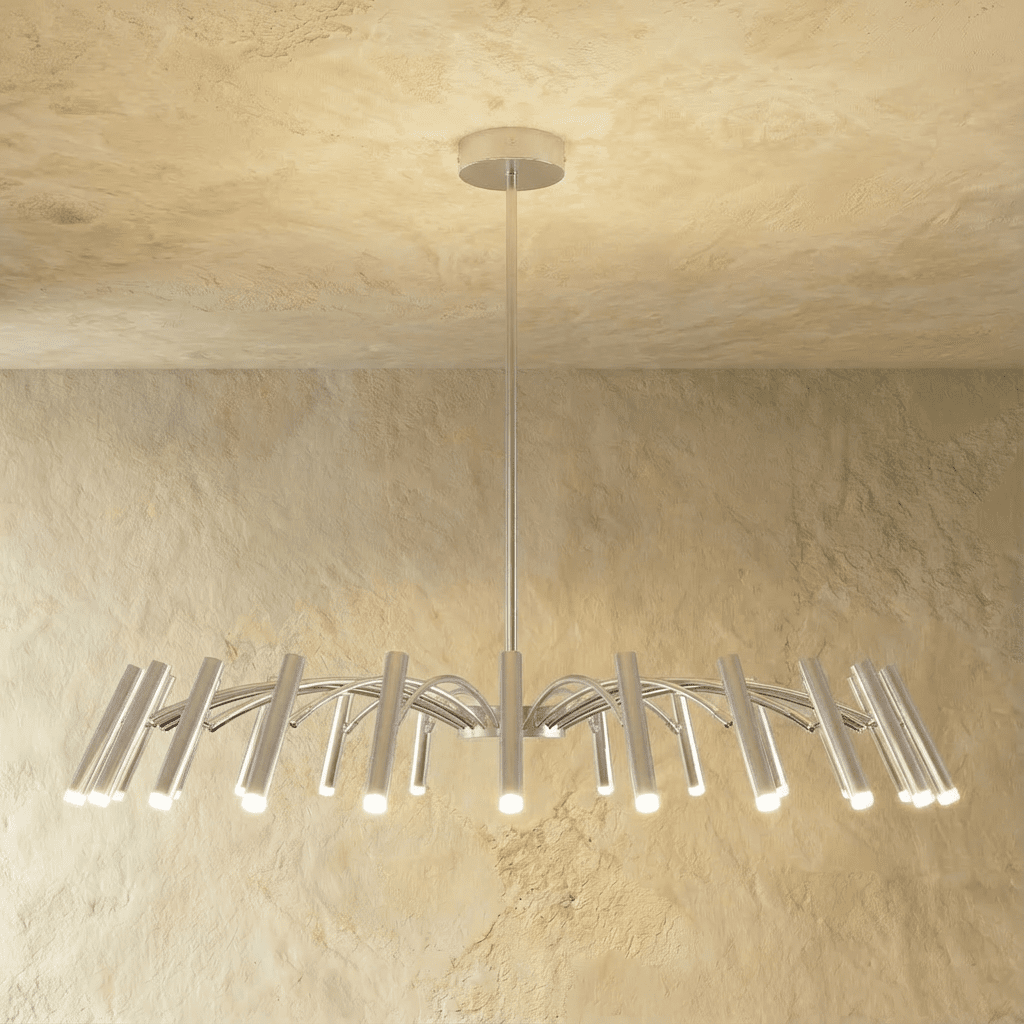 Residence Supply Funale Chandelier with sleek modern design and multiple hanging light fixtures in a stylish indoor setting.
