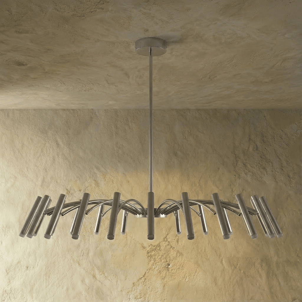 Elegant Funale chandelier by Residence Supply featuring multiple glass globes and a modern brass finish for stylish lighting.