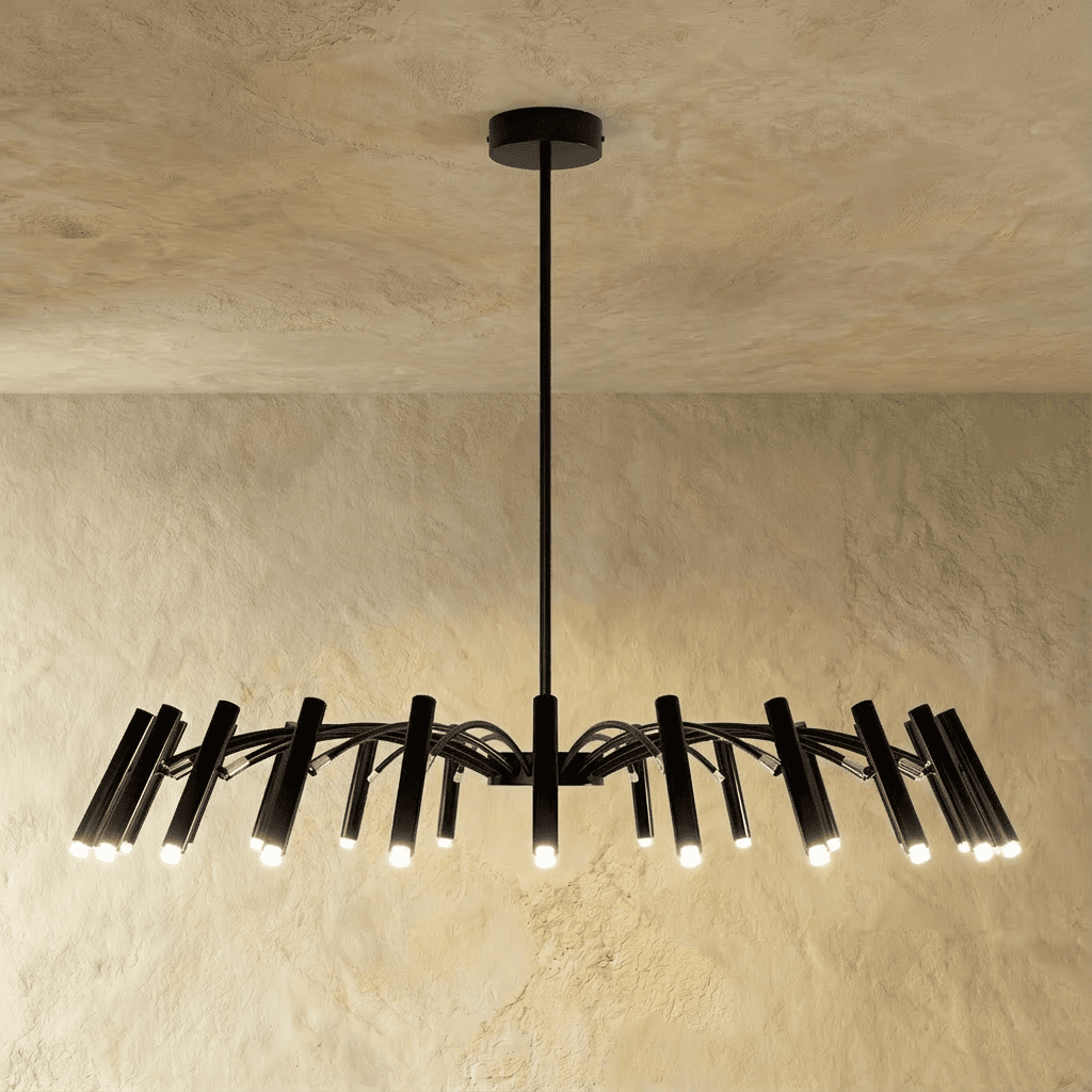 Residence Supply Funale Chandelier with multiple hanging light bulbs and modern design, perfect for contemporary interior lighting.