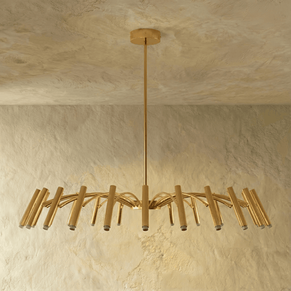 Residence Supply Funale Chandelier with multiple glass orbs and metal frame, elegant lighting fixture for modern interiors
