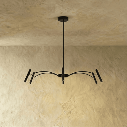 Elegant Funale chandelier by Residence Supply with multiple glass globes and metal frame, hanging with intricate design details.