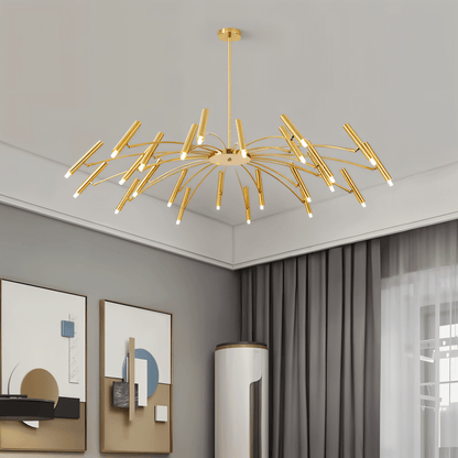 Elegant Funale chandelier by Residence Supply featuring multiple glass globes and a sleek metal frame for modern decor.