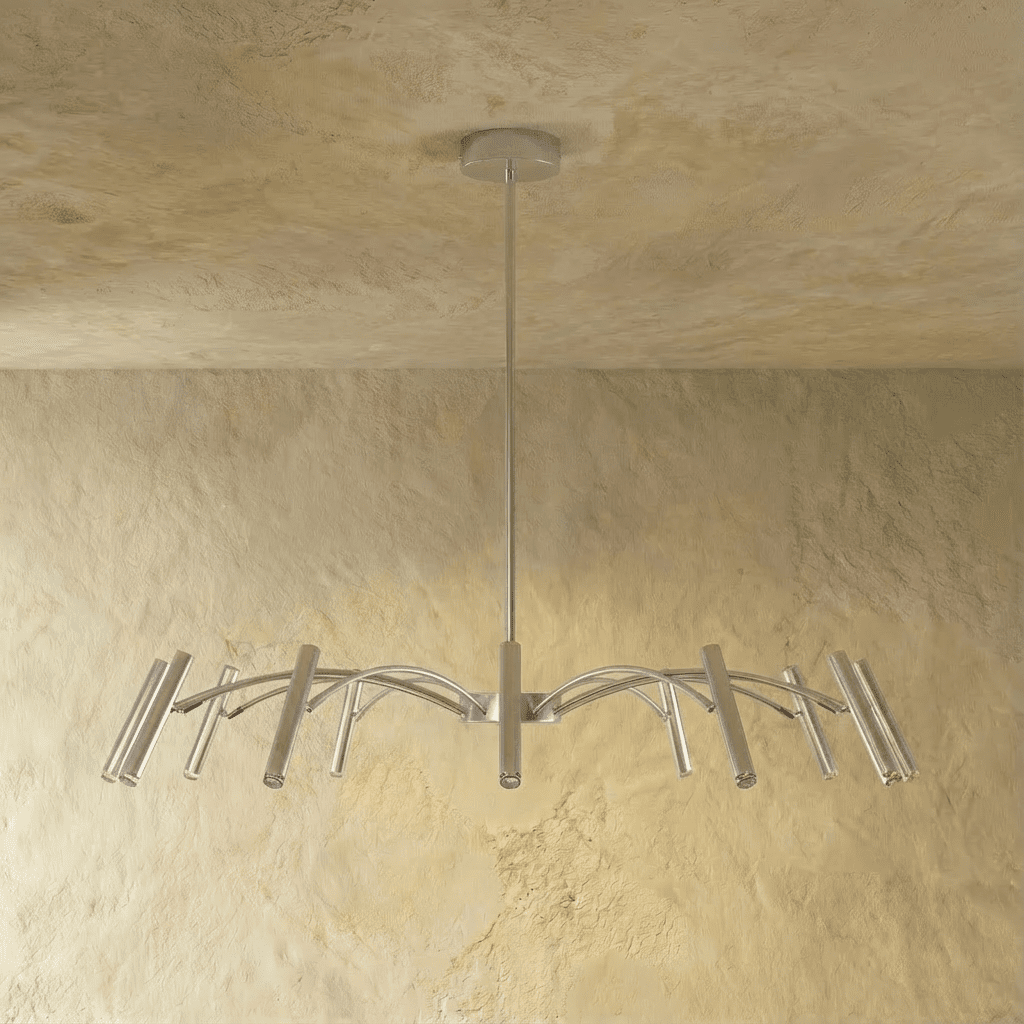 Elegant Funale chandelier by Residence Supply featuring multiple glass globe lights and a sleek metal frame, ideal for modern interiors.