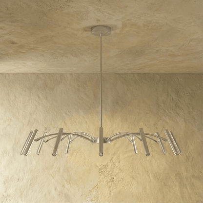 Elegant Funale chandelier by Residence Supply featuring multiple glass globe lights and a sleek metal frame, ideal for modern interiors.