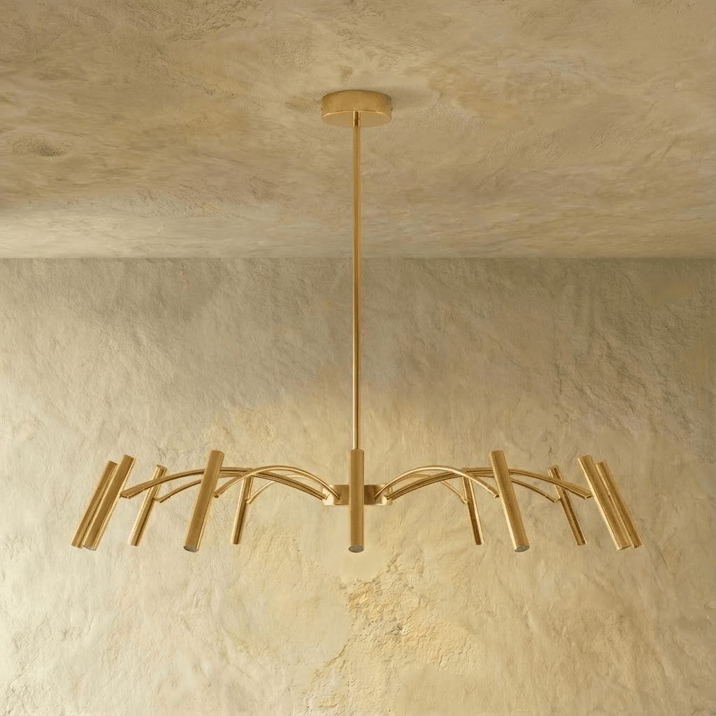 Elegant Funale chandelier by Residence Supply with intricate design, showcasing multiple hanging lights and a modern aesthetic.