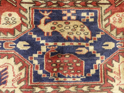 Geometric Meshkin Persian Vintage Runner Rug Handmade Wool Carpet - 4'0"x 10'4" - Nuvé