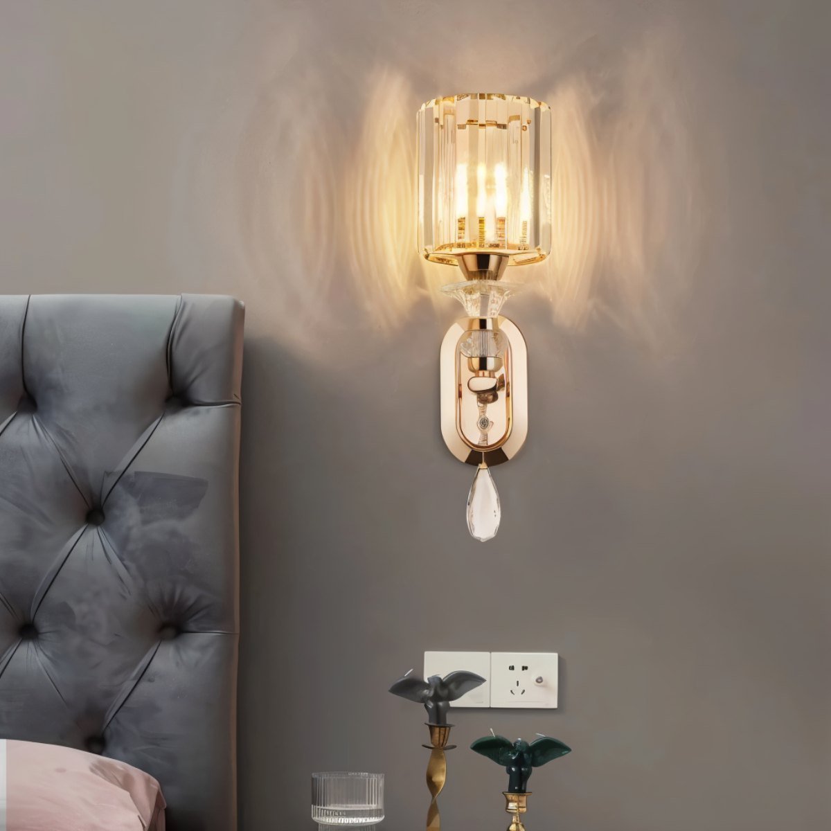 Modern Glanz Wall Lamp by Residence Supply featuring a sleek metal design and warm lighting for contemporary home decor.