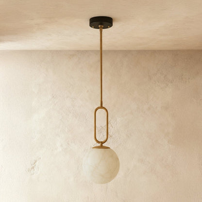 Alabaster pendant light by Residence Supply featuring a smooth, rounded gong shape ideal for modern interior lighting.