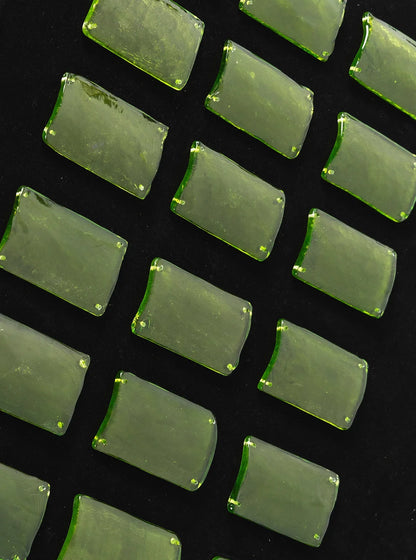Green Glass Drum-Shaped Ceiling Light
