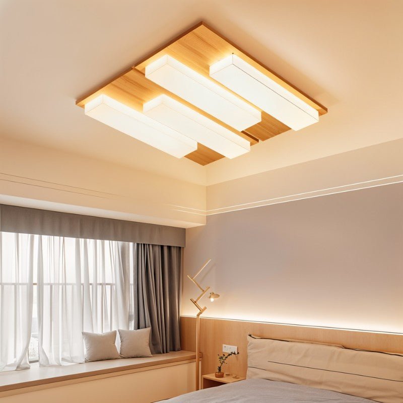Gulnaz ceiling light by Residence Supply showing elegant fixture with multiple glass shades and brass finish, mounted on ceiling.