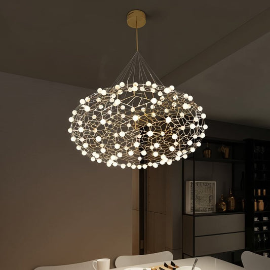 Elegant Gypsophila Chandelier with delicate white floral accents, designed by Residence Supply for a sophisticated decor touch.