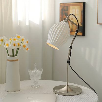 Haela Table Lamp by Residence Supply featuring a sleek modern design with a white fabric shade and wooden base.