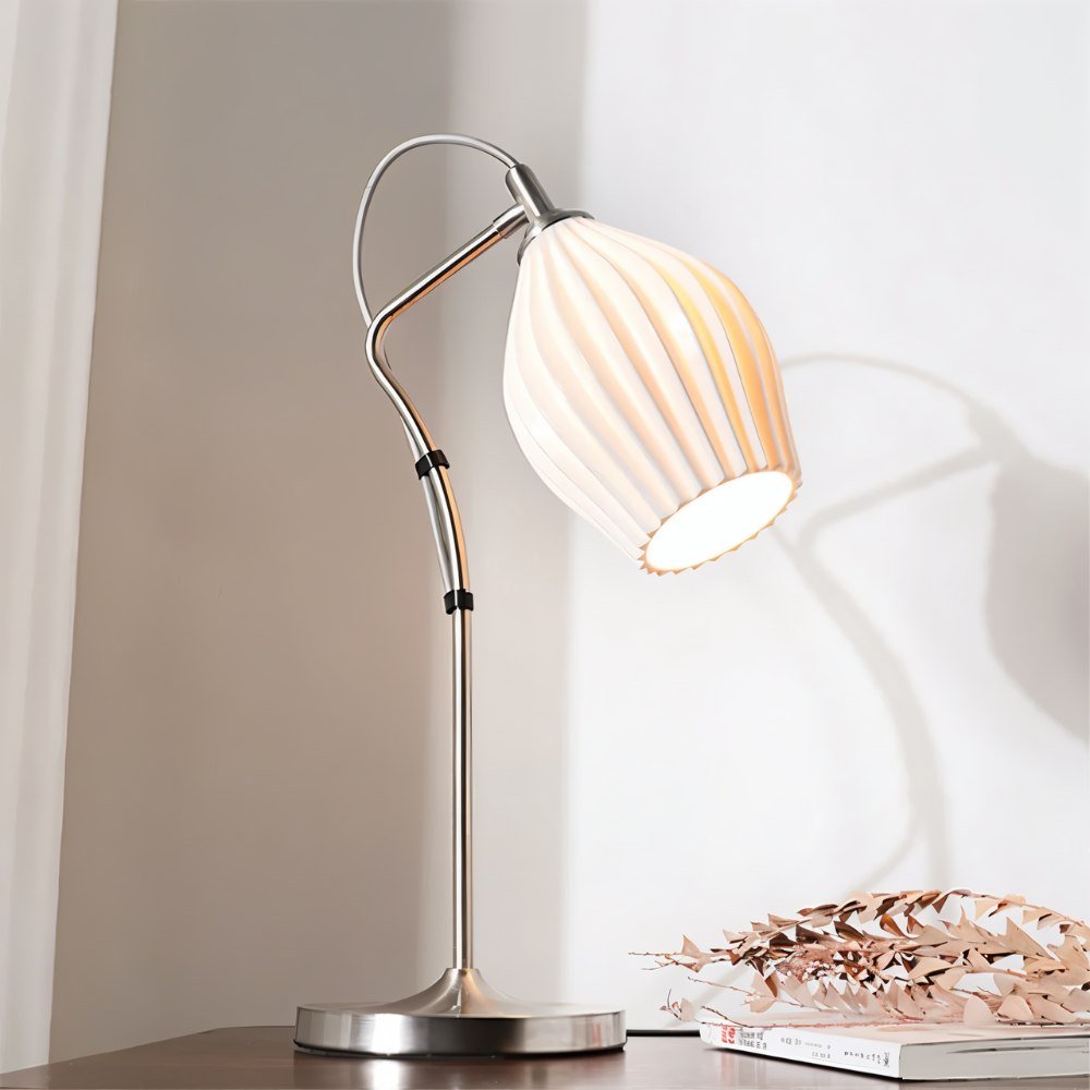 Haela table lamp by Residence Supply with a sleek base and fabric shade, ideal for modern bedroom or living room decor.