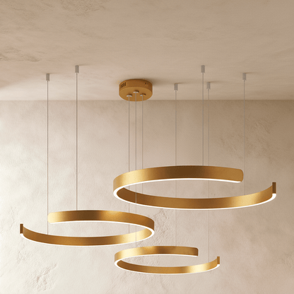 Residence Supply Halo Chandelier with multiple hanging lights and modern design, ideal for elegant home or office lighting.