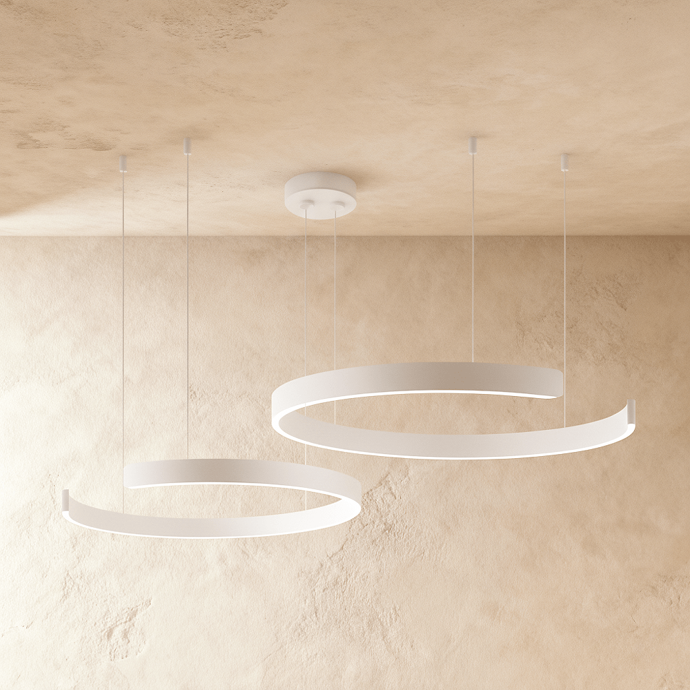 Elegant Halo Chandelier by Residence Supply featuring a modern design with multiple light fixtures and sleek metallic accents.