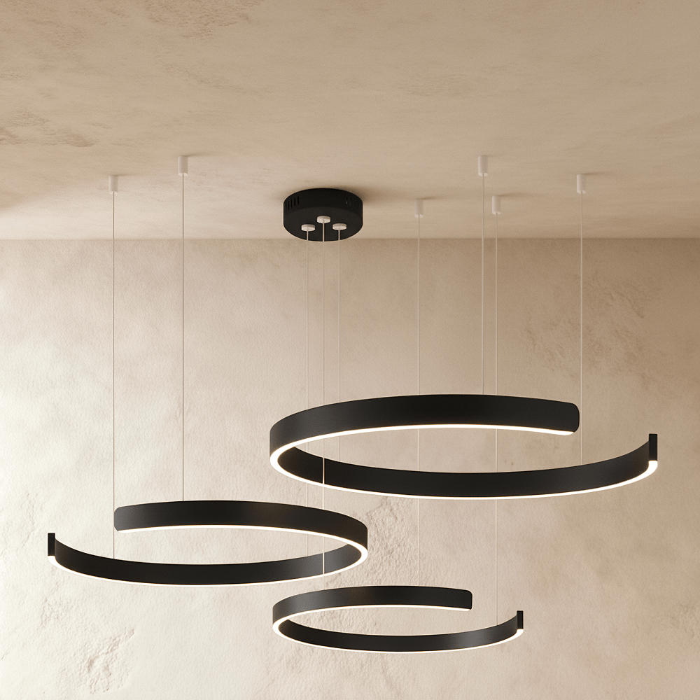 Elegant Residence Supply Halo Chandelier with multiple hanging pendant lights and modern design for stylish interior decor.