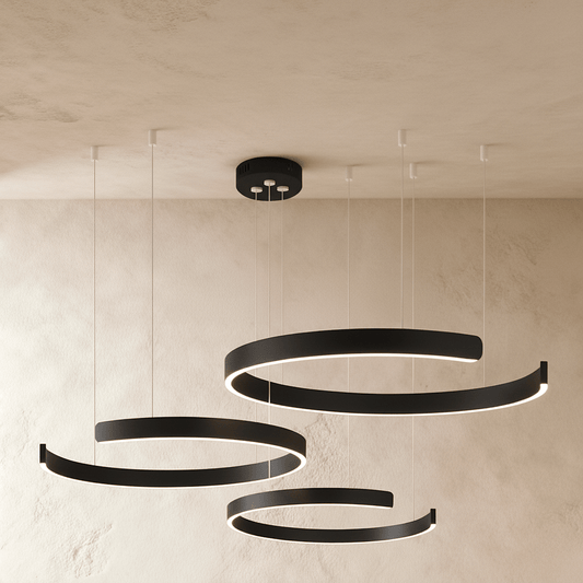 Elegant Residence Supply Halo Chandelier with multiple hanging pendant lights and modern design for stylish interior decor.
