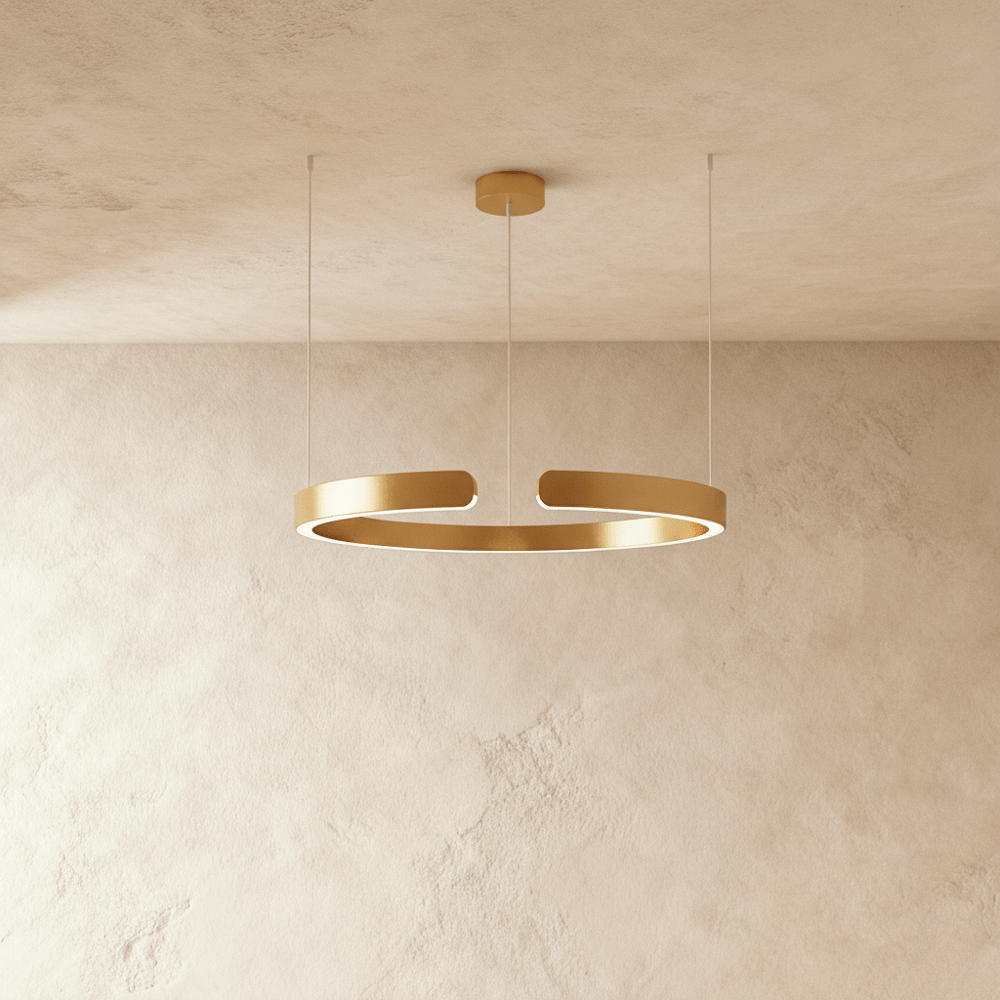 Elegant Halo Chandelier by Residence Supply featuring a modern circular design with multiple light bulbs and sleek metallic finish.