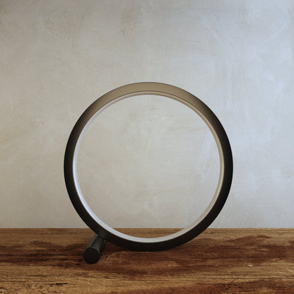 Residence Supply Halo Touch Table Lamp with sleek design and touch control, illuminated and turned on.