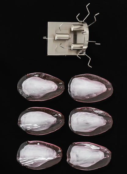 Pink Lotus Textured Glass Wall Sconce