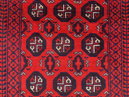 Hand Knotted Afghani Wool Baluch Runner Rug With Rug Pad 2x7 Ft - Nuvé