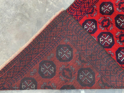 Hand Knotted Afghani Wool Baluch Runner Rug With Rug Pad 2x7 Ft - Nuvé
