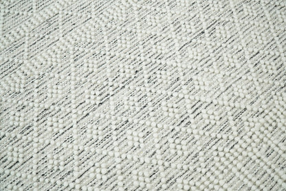 Flatwoven Dhurrie Woolen Chunky and Soft White Wool Area Rug, Living Room and Kids Rug | CAL1 - Nuvé