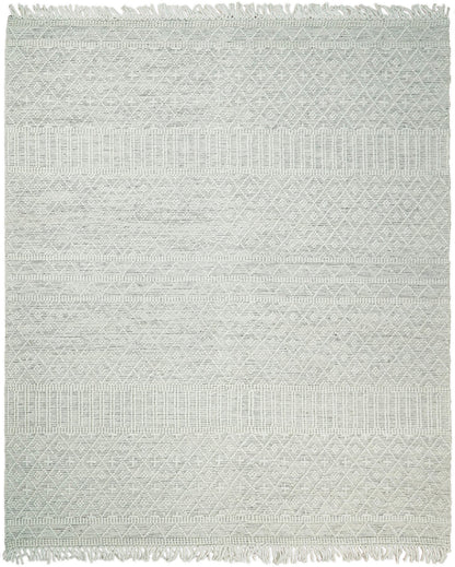 Flatwoven Dhurrie Woolen Chunky and Soft White Wool Area Rug, Living Room and Kids Rug | CAL1 - Nuvé
