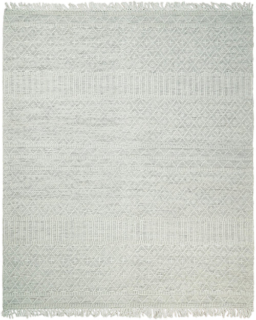 Flatwoven Dhurrie Woolen Chunky and Soft White Wool Area Rug, Living Room and Kids Rug | CAL1 - Nuvé