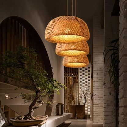 Hand-Weaved Rattan Cocoon Pendant Light - Nuvé