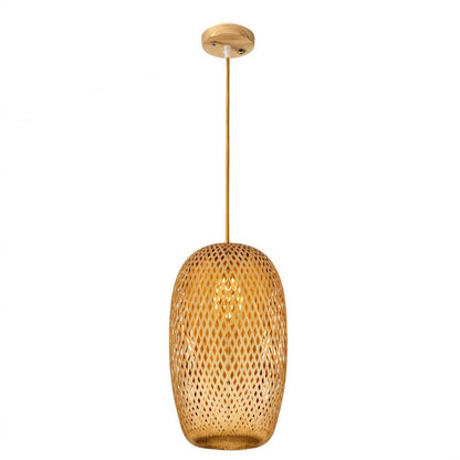 Hand-Weaved Rattan Cocoon Pendant Light - Nuvé