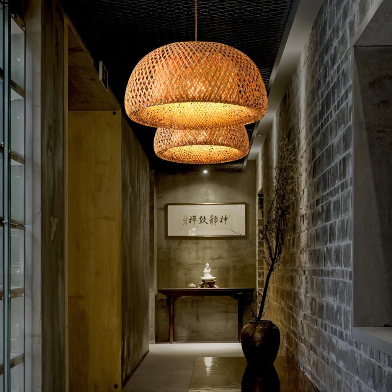 Hand-Weaved Rattan Cocoon Pendant Light - Nuvé