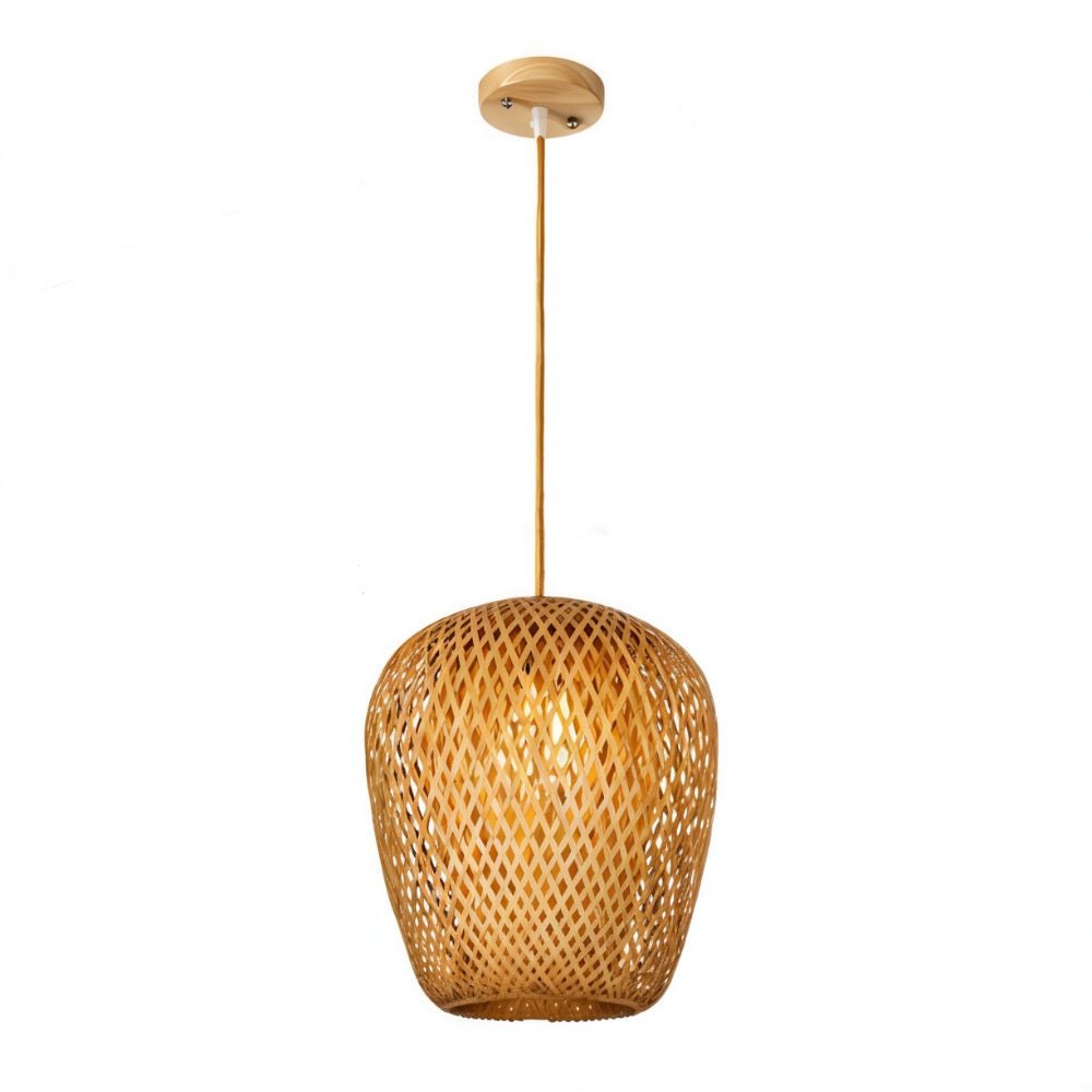 Hand-Weaved Rattan Cocoon Pendant Light - Nuvé