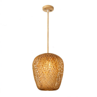 Hand-Weaved Rattan Cocoon Pendant Light - Nuvé