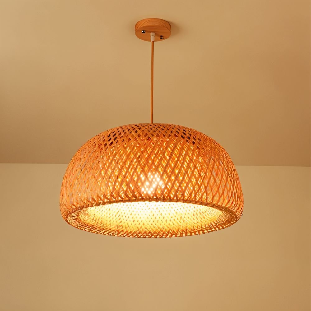 Hand-Weaved Rattan Cocoon Pendant Light - Nuvé